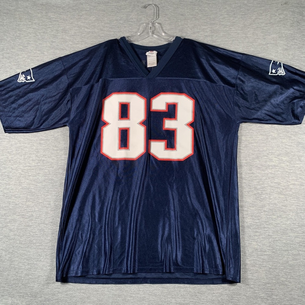 New England Patriots Jersey Mens XL Blue NFL Football Wes Welker 83 Team Apparel